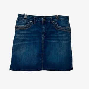 Baccini Blue‎ A-line Mini Skirt for Casual Wear. Embellished Pockets.